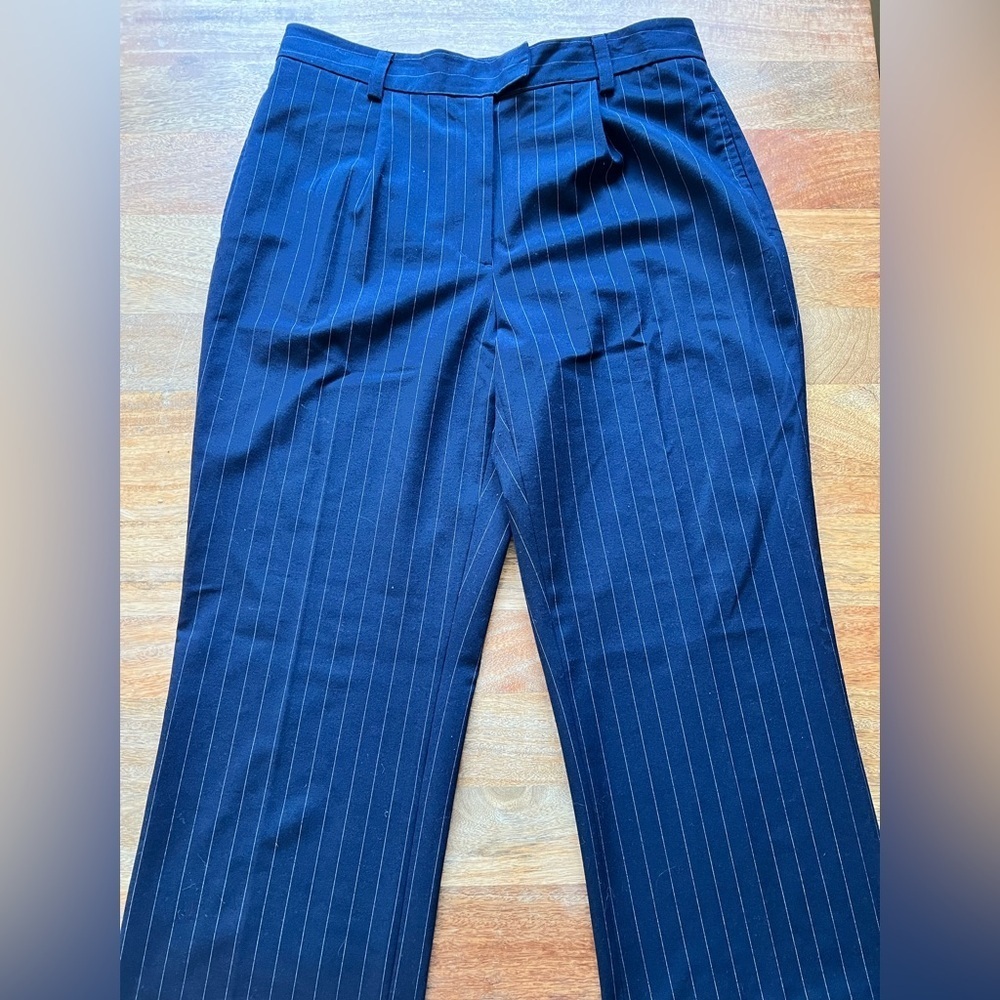 Women’s  Navy Pinstripe Pants | Size 10